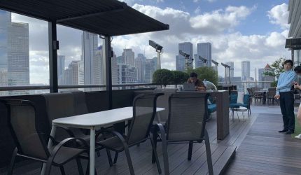 Skyscraper Views Office With Balcony